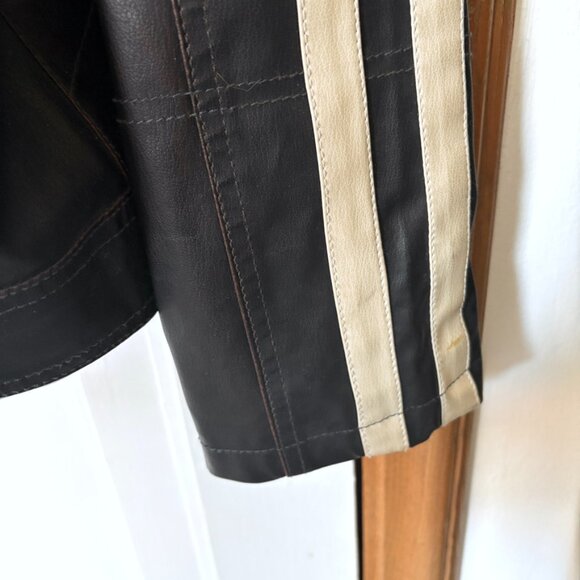 Vintage Faux Leather Motorcycle Jacket | Black Bomber Jacket | Vegan Leather - Picture 3 of 16